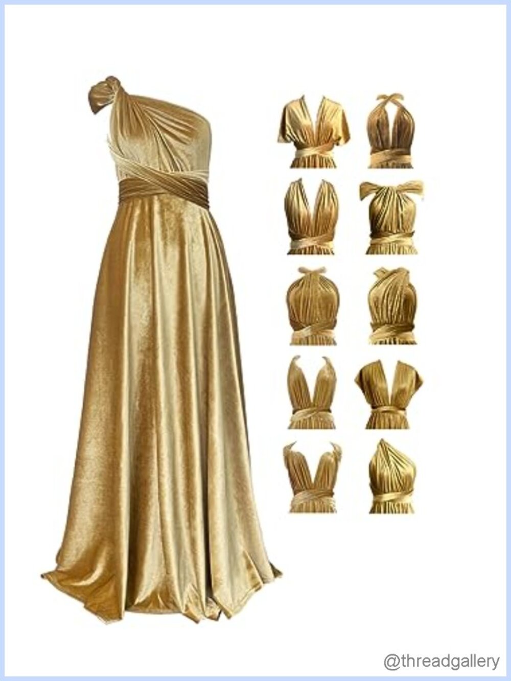 Velvet Multi-Way Wrap Infinity Maxi Dress Convertible Bridesmaid Formal